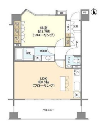 クオリア目黒大橋ウエスト 6階 間取り図