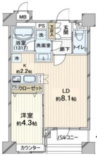 ダイナシティ三宿 5階 間取り図