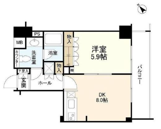 クオリア代々木 6階 間取り図