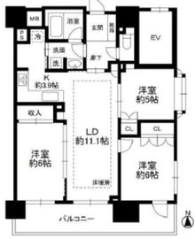 ライオンズ門前仲町レジデンス 4階 間取り図