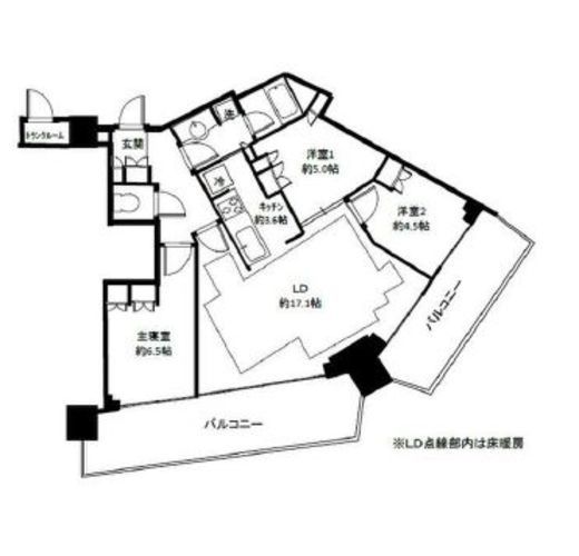 ザ・コート神宮外苑 7階 間取り図