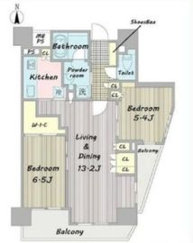 ライオンズ門前仲町レジデンス 8階 間取り図