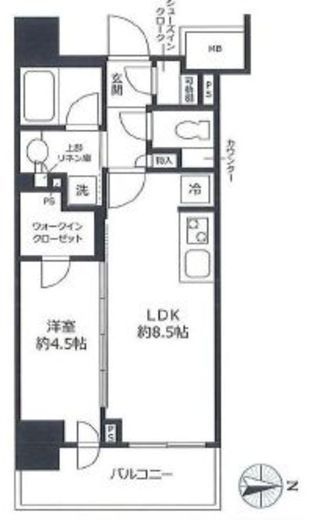 ライオンズミレス新中野 10階 間取り図