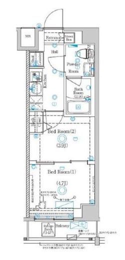 ガリシア目黒大岡山 2階 間取り図