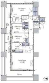 パークタワーグランスカイ 3階 間取り図