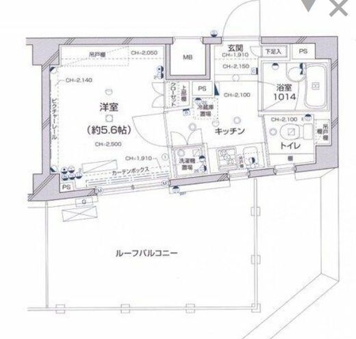 パレステュディオ新宿パークサイド 6階 間取り図