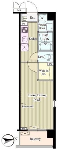 バンデューセン上北沢 106 間取り図