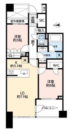 アールブラン南品川レジデンス 5階 間取り図