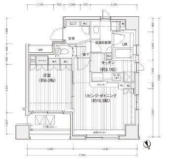 ドゥーエ銀座イースト2 903 間取り図