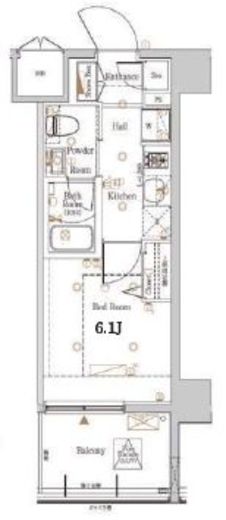 ログ戸越パークサイド 5階 間取り図