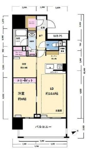 リビオレゾン浅草橋 3階 間取り図