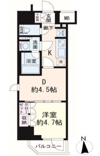 デュオステージ蒲田 10階 間取り図