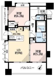 ライオンズグローベル桜新町 4階 間取り図