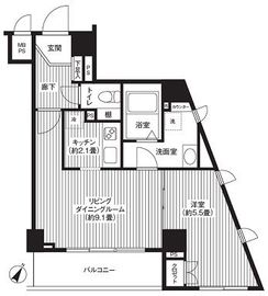 カスタリア初台 204 間取り図