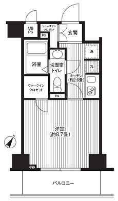 カスタリア初台 403 間取り図
