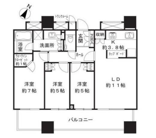 パークコート千代田富士見ザ タワー 32階 間取り図