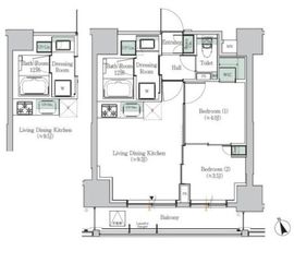 ONE ROOF RESIDENCE ASAKUSABASHI 1202 間取り図