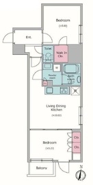 ドゥーエ日暮里 604 間取り図
