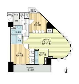 ライオンズガーデン初台 2階 間取り図