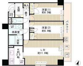 ハイクラッセ日本橋浜町 701 間取り図