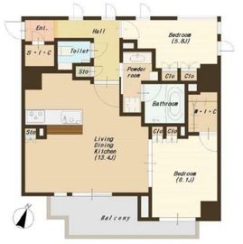クレイス月島キャナルフロント 2階 間取り図
