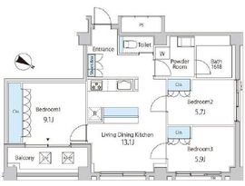 TKB高尾稲荷 403 間取り図