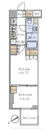 ブリリアイスト千駄ヶ谷 516 間取り図