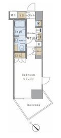 ブリリアイスト千駄ヶ谷 402 間取り図