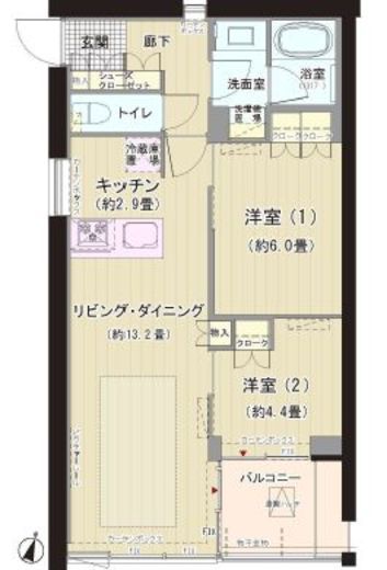 ガーデニエール砧ウエスト 654 間取り図
