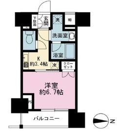 リビオレゾン上野入谷ザ・テラス 9階 間取り図