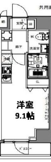 S-RESIDENCE亀戸lume (エスレジデンス亀戸ルーメ) 402 間取り図