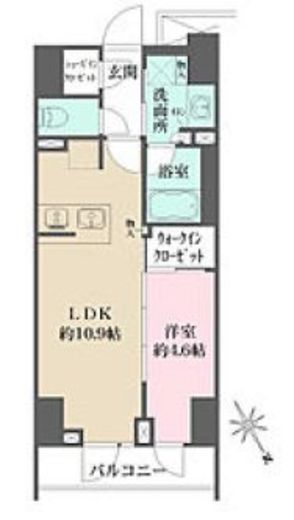 ルフォンプログレ四谷 601 間取り図
