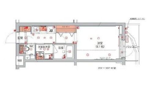 ハーモニーレジデンス新宿ザノース 307 間取り図