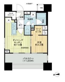 イニシアイオ芝公園 6階 間取り図