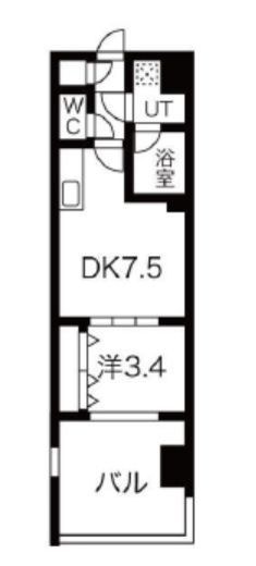 シーズンフラッツ錦糸町WEST 802 間取り図