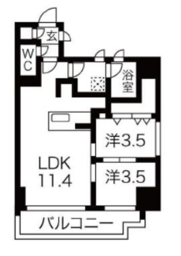 シーズンフラッツ錦糸町WEST 404 間取り図
