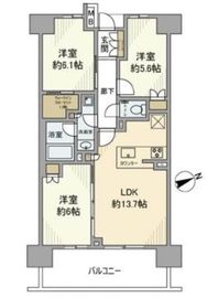 ザ・パークハウス中野坂上レジデンス 5階 間取り図