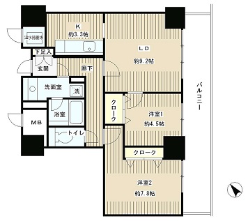 トレステージ目黒 1302 間取り図