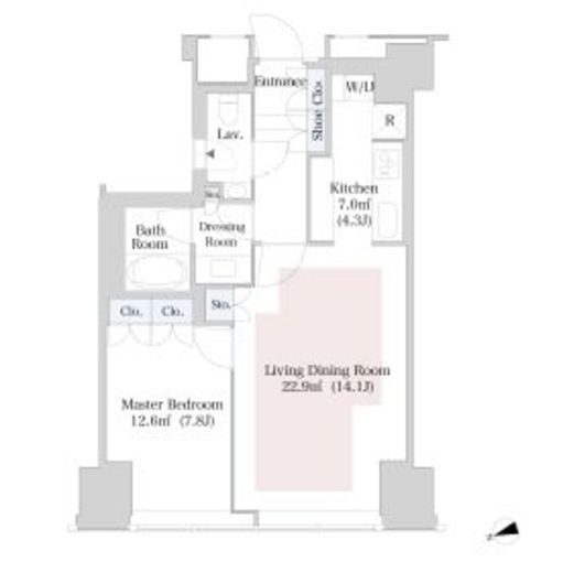ラ・トゥール新宿 3406 間取り図