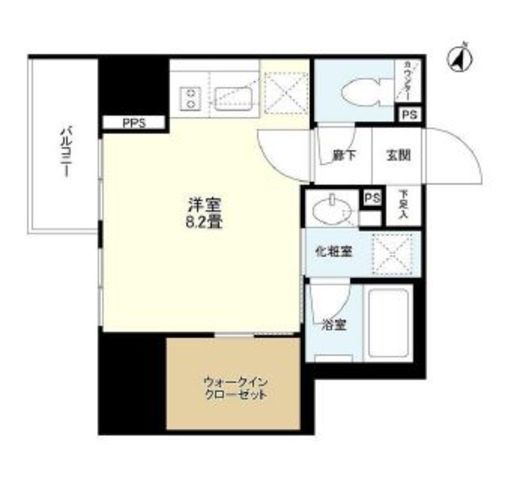 ピアース麻布十番 1階 間取り図