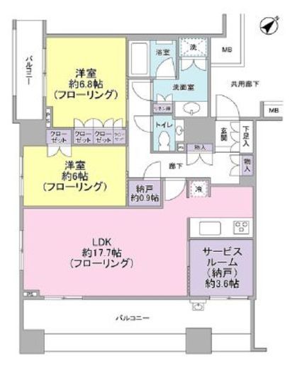 パークホームズ武蔵小山 8階 間取り図