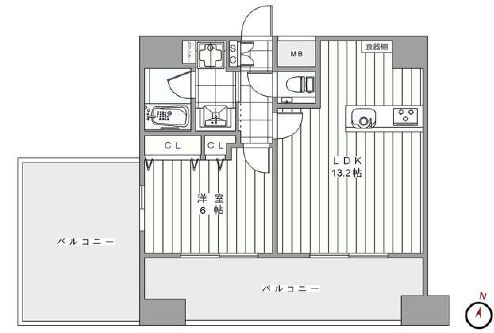 ベルファース水天宮前 1402 間取り図