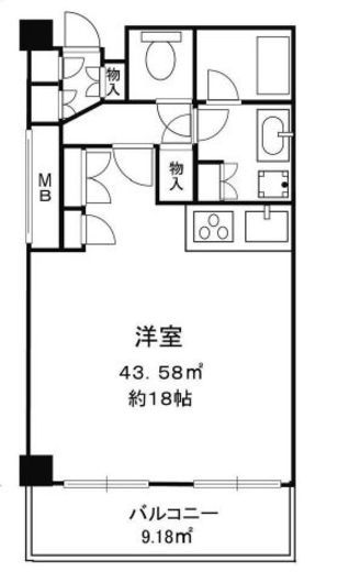 スカイグランデ汐留 15階 間取り図