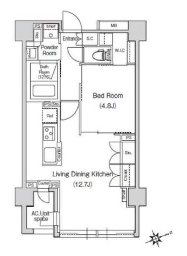 スタイリオ元住吉2 309 間取り図