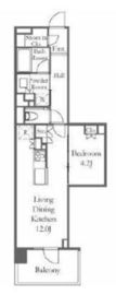 プラウド高田馬場 8階 間取り図