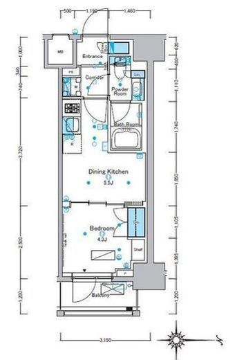 ルフォンプログレ浅草入谷 402 間取り図