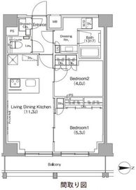 ザ・パークハビオ高円寺レジデンス 1002 間取り図