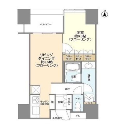 パークタワー錦糸町 4階 間取り図