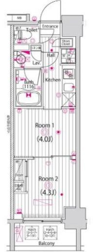 グランド・ガーラ木場 6階 間取り図