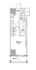 ザ・パークハビオ麻布十番 502 間取り図